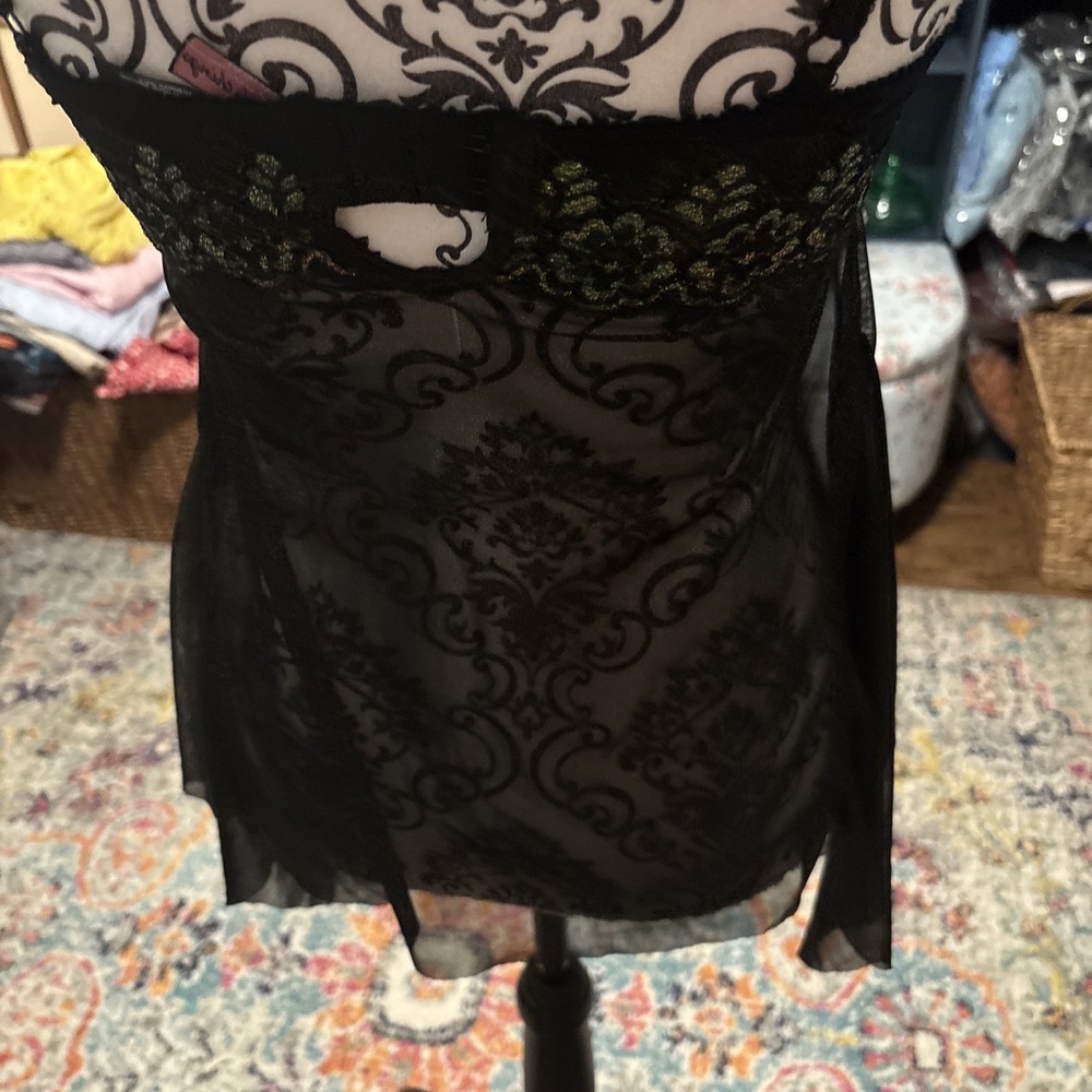 Victoria Secret Sexy Little Things Sz 36B Baby Doll Top. Black - Picture 8 of 9